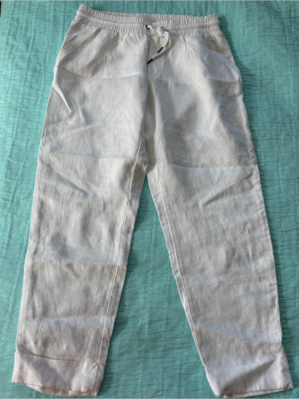 Athleta White Linen Pants US 6